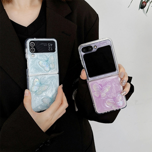 เคสมือถือ zflod 5สไตล์ INS สำหรับ flip6 <span class=keywords><strong>Z</strong></span> เคสโทรศัพท์อีพ็อกซี่สีทึบลายผีเสื้อ W24flip zflip5ซัมซุงเกาหลี - Product Image 2