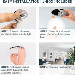 Lámpara LED Comercial Empotrada en el Techo, Iluminación Interior sin Marco, Alimentación por CA, Regulable, Aluminio Negro, Blanco Neutro 4100K - Product Image 6