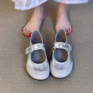 Zapatos Planos de Piel de Oveja para Mujer, con Velcro, Estilo Mary Jane, Suela Suave, Punta Redonda, Estilo Ballet, Casuales - Product Image 2