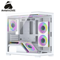 AntarcChill White Mid Tower Sea View Steel PC Case Dual Compartment MicroATX MiniITX 360 Radiator USB3.0 in Stock Wholesale