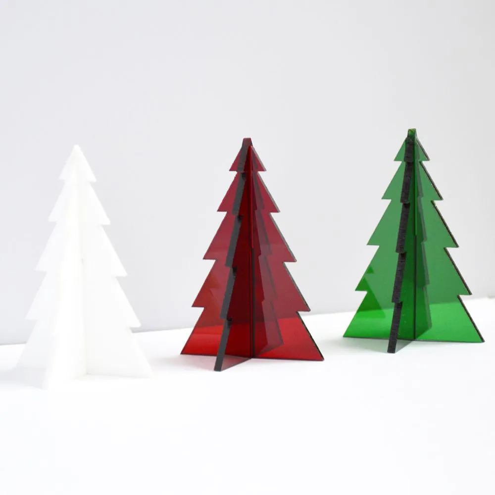 Laser Cut Acrylic Christmas Tree With Top Star Custom Laser Cut Acrylic Christmas Tree Ornaments