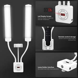 美容ネイルサロンやタトゥー写真撮影用のカスタムダブルアームLEDまつげランプ（2アームと充電式フィルライト付き） - Product Image 6