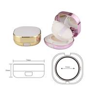 Boîtier compact carré vide personnalisé pour coussinets, en plastique, avec miroir et support pour houppette