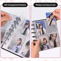Álbum de Fotos Ultra Transparente con Anillas, Carpeta para Fotografías, Carpeta de 6 Anillas para Fotografías de K-Pop