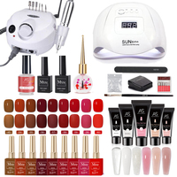 Kit de manucure professionnel : Gel acrylique, lampe UV 120W, gel d'extension 15ml, perceuse à ongles 35000 tr/min et outils de manucure