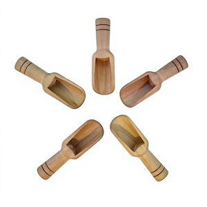 Cuillère en bois classique écologique avec logo personnalisé, à manches longs et courts, pour café, sel de bain, sucre et ingrédients secs - Product Image 5