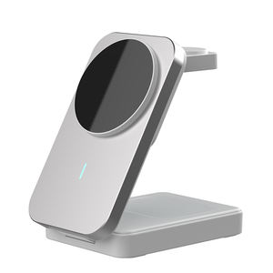 Teléfono inteligente de escritorio al por mayor 15W imán soporte de carga inalámbrico viaje portátil plegable <span class=keywords><strong>3</strong></span> en 1 cargador de teléfono inalámbrico magnético - Product Image 5