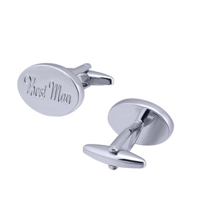 Bán buôn bạc hình bầu dục pháp Brass Khuy măng sét cho nam giới tốt nhất người đàn ông thư đám cưới <span class=keywords><strong>Tie</strong></span> Clips Quà Tặng - Product Image 5