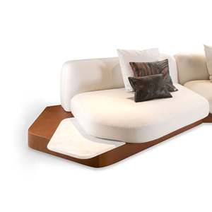 Canapé modulaire de luxe moderne pour salon, base en bois massif, meubles sectionnels en tissu - Product Image 3