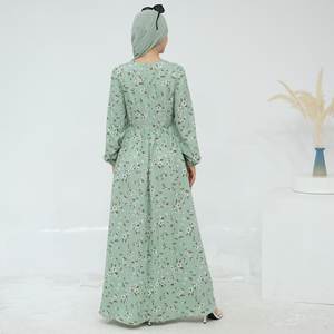 Nouvelle Collection 2025 Robes Élégantes et Modestes pour Femme Robes Abaya Florales avec Ceinture à Cordon <span class=keywords><strong>Robe</strong></span> Musulmane pour Femme Abaya - Product Image 3
