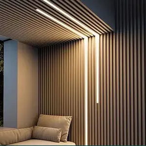 室内装飾木製デザイン溝付きスラットWPC3D壁カバーパネル室内用WPC壁パネル