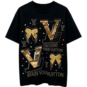 <span class=keywords><strong>T</strong></span>-shirts personnalisés en gros pour femmes, nouvelle collection é<span class=keywords><strong>t</strong></span>é, col rond, imprimé graphique, coton, coupe ample, décontractés - Product Image 3