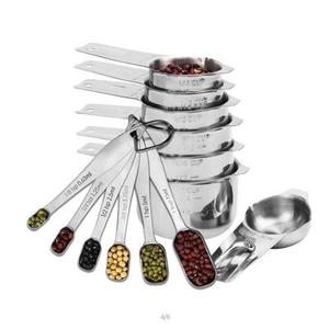 Stainless Steel Heavy Duty Ergonomic Handle with Ring Connector 13-piece <b>Measuring</b> Cups and <b>Spoons</b> Set - Product Image 3