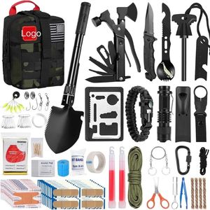 Regalos para Hombres, Papá, Navidad, Kit de Supervivencia de Aluminio, Primeros Auxilios, Equipo de Supervivencia de 142 Piezas, Bolsa Molle, Camuflaje, Camping, Aire Libre - Product Image 1