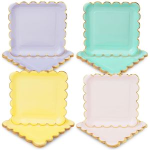 Modern 9-Inch Foil Disposable Paper <b>Plate</b> Pack for Weddings and Holidays Hot Selling Party Tableware & Decorations - Product Image 5