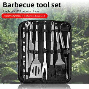 Thép Không Gỉ Đa Chức Năng Ngoài Trời <span class=keywords><strong>BBQ</strong></span> Công Cụ Thiết Lập Hình Dài-Biên Giới Dforks Với Xử Lý Cho Cắm Trại Phụ Kiện - Product Image 3