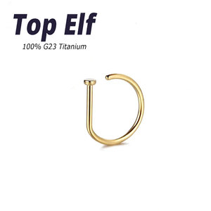 ASTM F136 Anneau de nez en titane <span class=keywords><strong>Piercing</strong></span> 18G 20G D Forme Tragus <span class=keywords><strong>Helix</strong></span> Nariz Boucle d'oreille Hoop Septum Anneau Norstril Bijoux de corps - Product Image 4