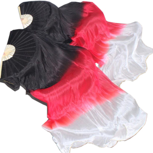 Éventails longs et pliants en soie multicolores avec voile de teinture artificielle fine pour la <span class=keywords><strong>danse</strong></span> <span class=keywords><strong>orientale</strong></span> du ventre <span class=keywords><strong>Accessoires</strong></span> de performance - Product Image 5