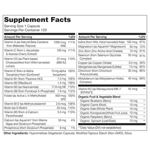 מולטי ויטמין תוסף תזונה למבוגרים, פורמולה יומית בכמוסות, מולטי ויטמין לבריאות העצם, הלב והמוח, תמיכה טבעית - Product Image 2