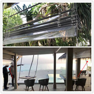 Imperméable PVC français fenêtre manivelle cordon Romapunch équipement pour extérieur jardin Patio mer plage mousson Transparent aveugle en <span class=keywords><strong>plastique</strong></span> - Product Image 3