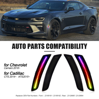 4PCS APP RGB Side Marker Light pour Chevrolet Camaro Cadillac CTS ATS 2015-2021 Feux de position latéraux de pare-chocs et clignotants