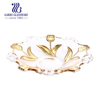 Plateau à fruits en cristal antique Garbo, très vendu, avec couleur de pulvérisation rose et motifs spéciaux, ensemble de bols en verre décoratifs