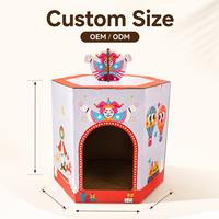 Circus Corrugated Cardboard Modern Large Luxury Eco-Friendly Kitten Cave Bed Indoor Pet Furniture Cat House Scratcher