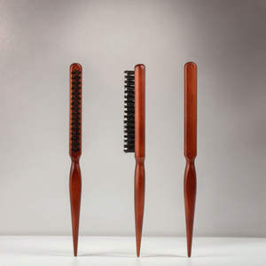 Peigne de coiffure professionnel en bois à queue pointue avec poils en nylon pour <span class=keywords><strong>chignon</strong></span>, peigne à dents pour la coiffure à <span class=keywords><strong>domicile</strong></span> - Product Image 3