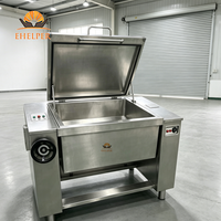 Wajan Bratt Pan Manual Elektrik dengan Dasar Stainless Steel 80L-320L, Wajan Penggorengan Komersial untuk Nasi Goreng, Steak, Ayam Goreng