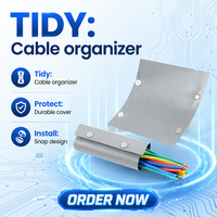 Protector de Cables de PVC Gris Ignífugo, Funda para Cables, Tubo Divisor de Cables, Fundas para Cables con Cierre de Botón