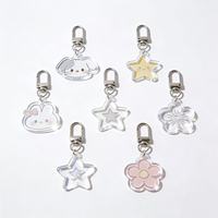 Porte-clés en acrylique mignon de dessin animé, impression double face, pendentif transparent avec chaîne pour la décoration de sac, cadeau promotionnel, souvenir
