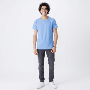 T-shirts à col en V personnalisés de haute qualité à séchage rapide pour hommes, en coton blanc, vierges, imprimés avec logo privé personnalisé - Product Image 1