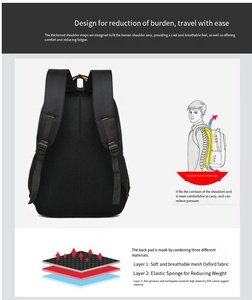 Công suất lớn phong cách Ba lô dây kéo thời trang không thấm nước cao cấp Trung học sinh trung học schoolbag Túi hành lý du lịch - Product Image 4