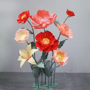 Rose géante rose premium, fleur en papier faite à la main, pour décoration d'arche de mariage ou de fête nuptiale - Product Image 2