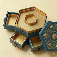 Boîte à gâteaux de lune personnalisée avec poignée, emballage de luxe pour pâtisseries et biscuits du festival Chuseok, boîte cadeau tiroir pour boulangerie