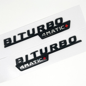 2 uds BITURBO 4MATIC Plus emblema pegatina coche letras guardabarros Trim <span class=keywords><strong>insignia</strong></span> para <span class=keywords><strong>Mercedes</strong></span> AMG C43 E43 GLE43 GLC43 W205 W213 Accesorios - Product Image 3
