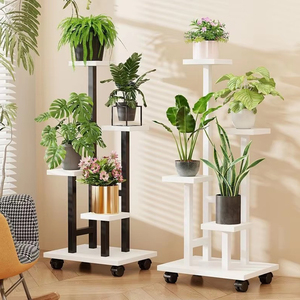 Étagère <span class=keywords><strong>de</strong></span> rangement d'art mobile, porte-<span class=keywords><strong>pot</strong></span> <span class=keywords><strong>de</strong></span> fleurs multi-niveaux <span class=keywords><strong>pour</strong></span> balcon, salon, étagère <span class=keywords><strong>pour</strong></span> plantes succulentes, matériau durable - Product Image 2