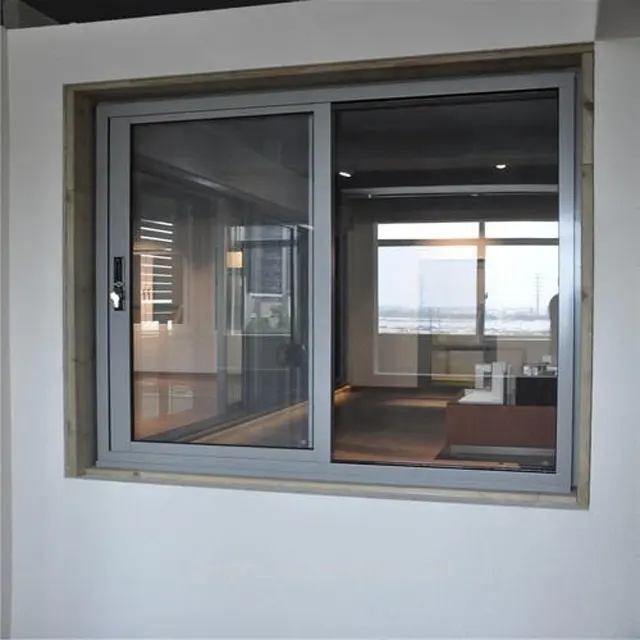 Telaio in alluminio a doppio cursore finestra di vetro in acciaio inox zanzariera