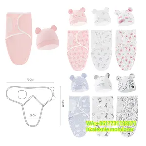 Wearable Baby sleeping sacks for newborn boy girl security cotton baby swaddle wrap nightgowns cute baby sleeping bag with hat