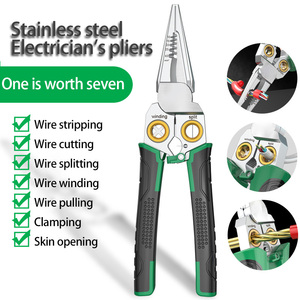 Alicates de Electricista <span class=keywords><strong>7</strong></span> en 1 |   Pelacables Multifuncional de Acero Inoxidable para Mantenimiento <span class=keywords><strong>El</strong></span>éctrico y Bricolaje - Product Image 4
