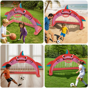Ensemble de panier de basket-ball et de but de football gonflable 2 en 1 pour le sport en plein air, jouets en PVC pour enfants, bébés et tout-petits - Product Image 5