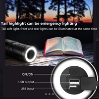 Linterna Telescópica de Largo Alcance de Alta Potencia 30wled+1*led con Fuerte Enfoque de Luz, Carga Inteligente Tipo-C con Función de Banco de Energía