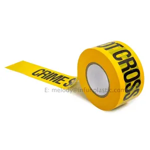 높은 가시성 3 "* 1000 '밝은 노란색 범죄 현장 장벽 테이프 경고 테이프를 교차하지 않음 검정 및 노란색 인쇄 가능