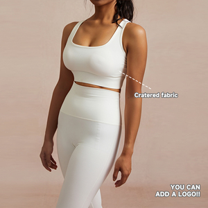 ชุดเซ็ตเสื้อชั้นในกีฬาไร้ตะเข็บแบบร่องหลังและกางเกงเลกกิ้งเอวสูงสำหรับผู้หญิง สินค้าขายส่งใหม่ - Product Image 3