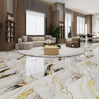 Carreaux de sol et de mur en porcelaine de luxe modernes de Foshan 600x1200cm, dorure soie or pour salon, fond TV, hall de supermarché