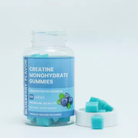 Gommes pré-entraînement formule personnalisée OEM/ODM Gummies naturels à saveur de myrtille Gommes créatine monohydrate sans sucre