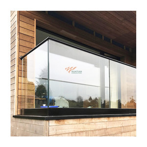 Outdoor <strong>Balcony</strong> Facia Mount <strong>Aluminum</strong> Frameless Balustrade U Channel Glass <strong>Railing</strong> Post - Product Image 5