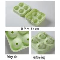 Icen JY04 Bac à glaçons réutilisable en plastique, moule flexible à 4/6/8 cavités, sans BPA, compatible lave-vaisselle, durable pour la maison, pour boules de glace en PP