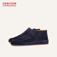 Mocasines Chukka de Cachemira Personalizados para Hombre, Zapatos Sin Cordones de Caña Alta, Botines Clásicos Formales de Negocios, Minimalistas Casuales de Corte Medio