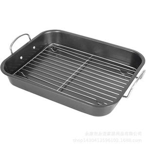 Plat à rôtir rectangulaire personnalisé avec grille en acier au carbone, grande capacité, compatible four, antiadhésif, pour la cuisine et le barbecue - Product Image 2